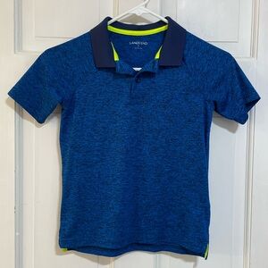 Lands End boys size small blue marled performance polo